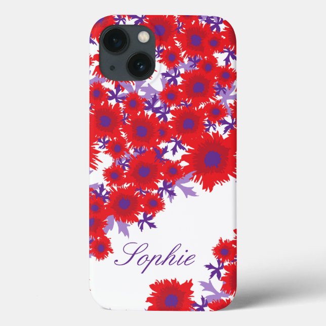 Pretty poppy botanic damask name  Case-Mate iPhone case (Back)