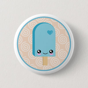Pretty Popsicles Aqua Blue Kawaii Buttons