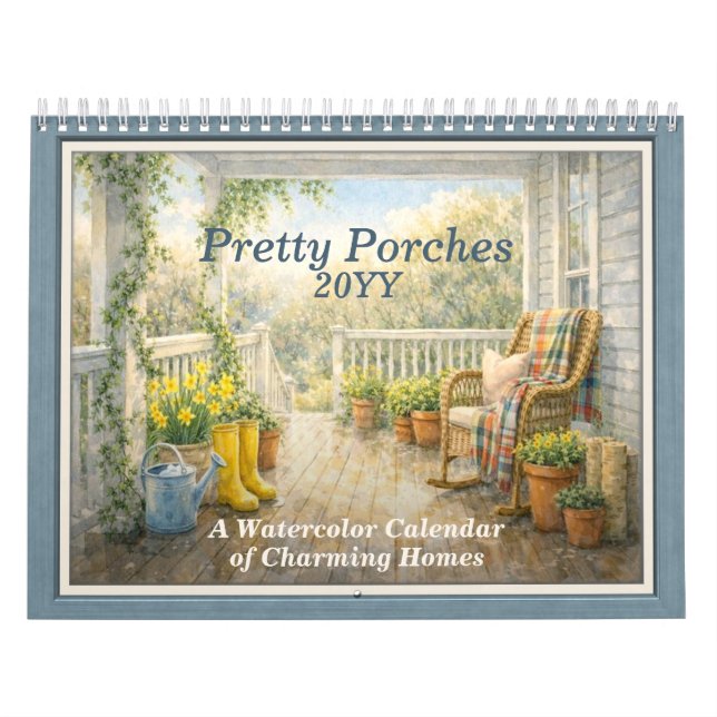 Pretty Porches 2026 – A Watercolor Calendar (Cover)
