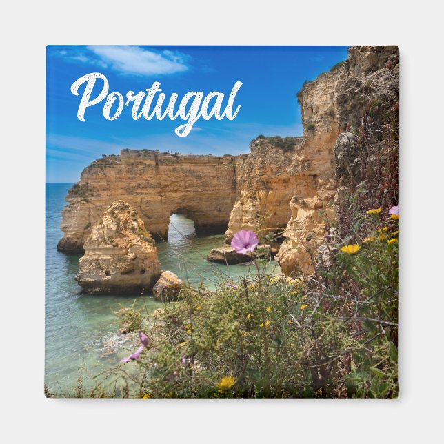 Pretty Portugal Algarve Beach Souvenir Magnet (Front)