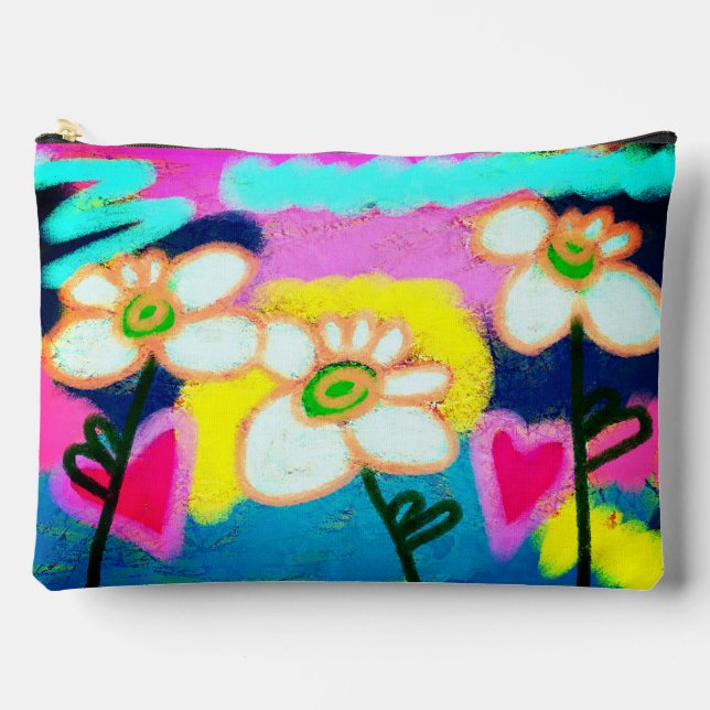 Pretty Posies Abstract Art Accessory Pouch (Front)