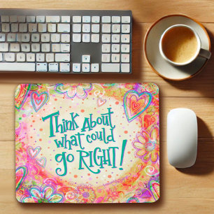 Pretty Positive Vibes Quote Inspirivity  Mouse Pad