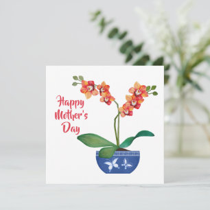 Pretty Potted Orchid Mother's Day Card