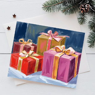 Pretty Presents Watercolor Holiday Postcard