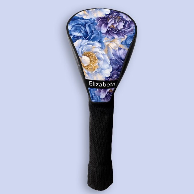 Pretty Pretty Blue Peony Personalized Golf Head Cover (Creator Uploaded)