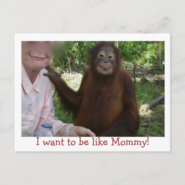 Pretty Primate Smiles like Mommy Postcard (Front)