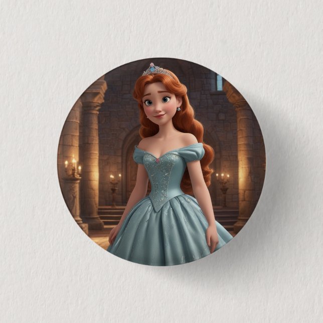 Pretty Princess 1 Inch Round Button (Front)