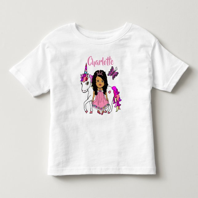 Pretty Princess and Unicorn Personalized Shirt (Front)