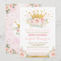 Pretty Princess Baby Girl Shower Blush Pink Floral
