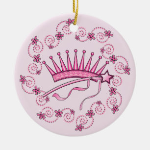 Pretty Princess Crown Ceramic Ornament