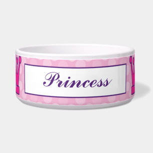 Pretty Princess Crown Personalized Pet Bowls