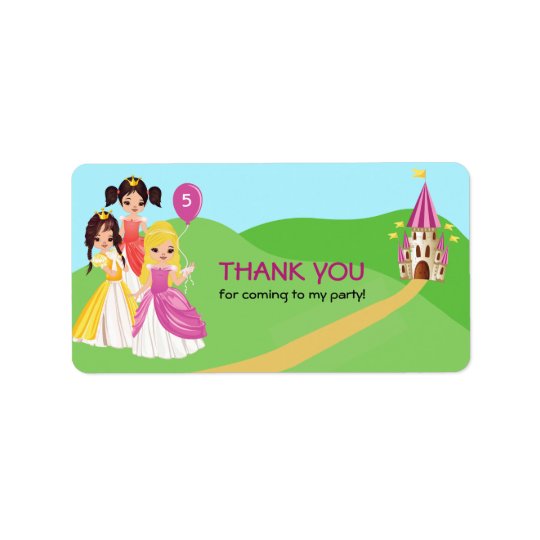 Pretty Princess Girls Birthday Thank You