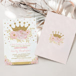 Pretty Princess Gold Crown Pink Floral Baby Shower Invitation<br><div class="desc">Celebrate your little princess with this gorgeous blush & gold invitation!</div>