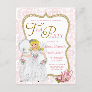 Pretty Princess Tea Party Invitation