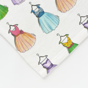 Pretty Prom Dresses Vintage Retro 1950s Fashion Fleece Blanket