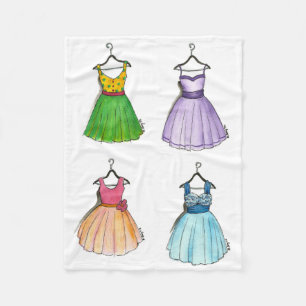 Pretty Prom Vintage 50s Party Dresses Fashionista Fleece Blanket