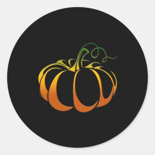 Pretty Pumpkin in Shades of Autumn Fall Classic Round Sticker