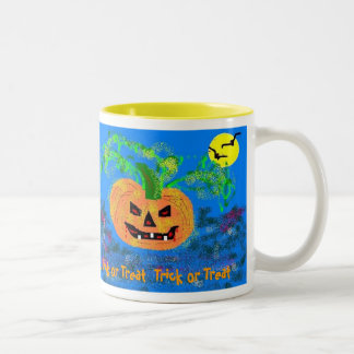 Pretty Pumpkin, Pretty Pumpkin, Trick or Treat... Two-Tone Coffee Mug