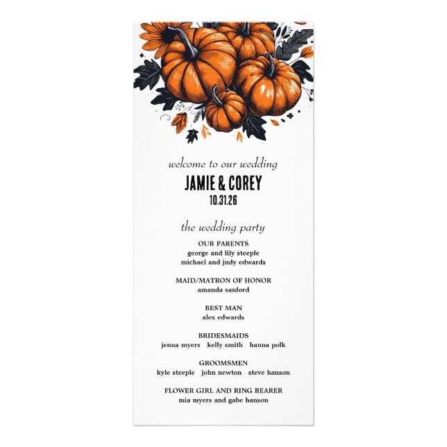 Pretty Pumpkins Ceremony Program (Front)
