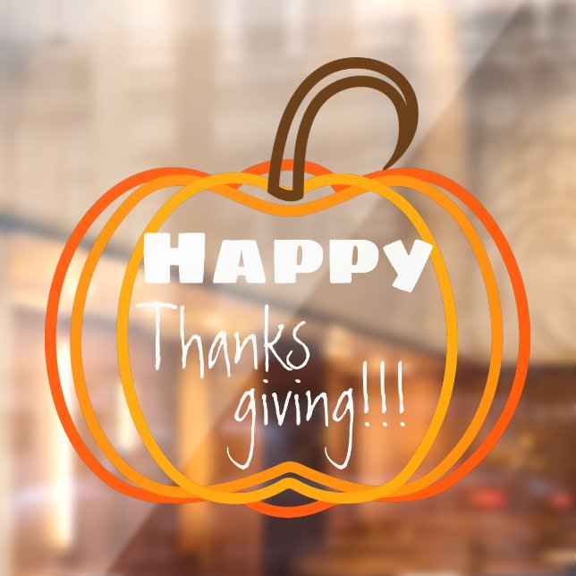 Pretty PumpkinS Happy Thanksgiving!!! Window Cling (Sheet 2)