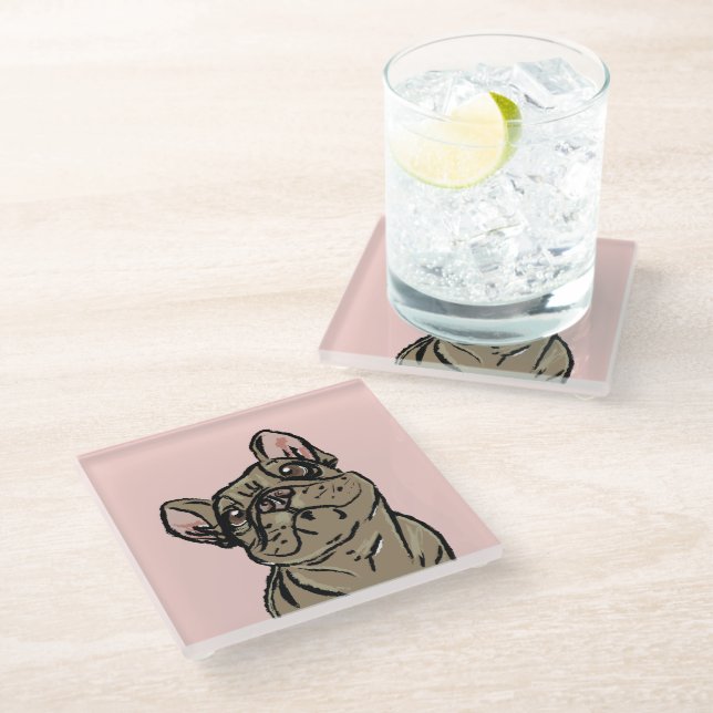 Pretty Pup Glass Coaster (Angled)