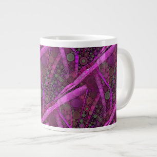 Pretty Purple Abstract Concentric Circles Mosaic Large Coffee Mug