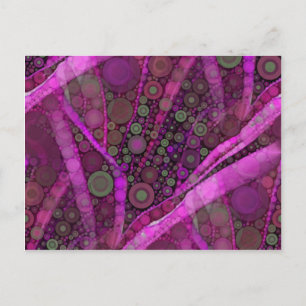 Pretty Purple Abstract Concentric Circles Mosaic Postcard