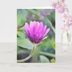 Pretty Purple African Daisy Bud Art Note Card