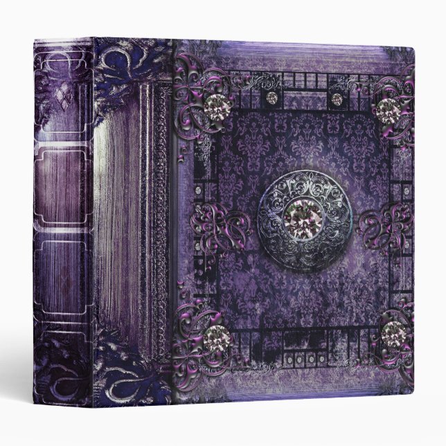 Pretty Purple Ancient Tome Medieval Magic Book Binder (Front/Spine)
