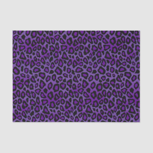 Pretty Purple and Black Leopard Animal Print Tissue Paper (Front)