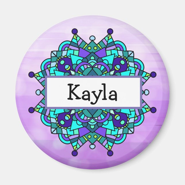 Pretty Purple and Blue Mandala   Magnet (Front)