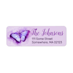 Pretty Purple and Pink Butterfly Address Label