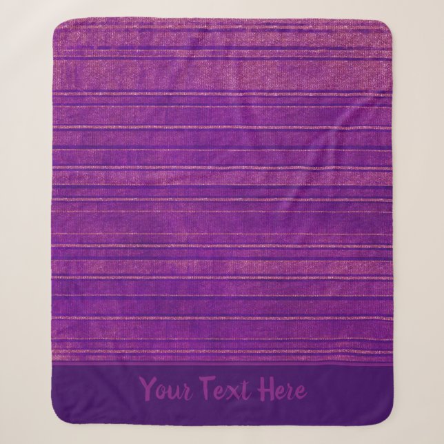 Pretty Purple and Pink Distressed Stripes Pattern Sherpa Blanket (Front)