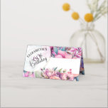 Pretty Purple and Pink Floral 60th Birthday Place Card<br><div class="desc">Pretty Purple and Pink Watercolor Floral 60th Birthday Place Cards. Easy To Change The Sample Text To Your Own By Clicking Personalize. Click Personalize/Edit With Design Tool To Change The Font Type, Font Colour, Font Size Or To Add/Delete/Change The Text Or Design Elements. This Birthday Collection Is Available For The...</div>