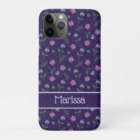 Pretty Purple and Pink Roses Rosebud Floral Print