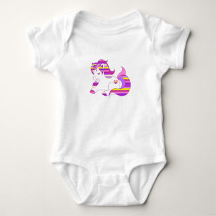 Pretty Purple and Pink Striped Unicorn Shirt