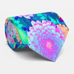 Pretty Purple and Pink Zinnia in the Summer Garden Tie