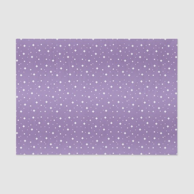Pretty Purple and White Stars Tissue Paper (Front)