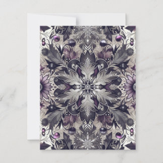 Pretty Purple, Black, Silver, and Taupe Christmas  Holiday Card