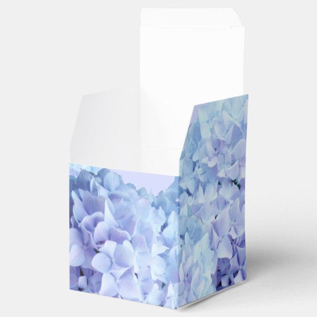 Pretty Purple Blue Hydrangea Flower Blossom Favor Box (Opened)