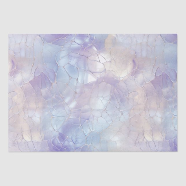 Pretty Purple Blue Mist Pearl White  Tissue Paper (Front)