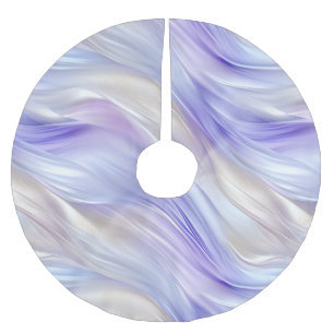Pretty Purple Blue Pearl White Swirls Brushed Polyester Tree Skirt