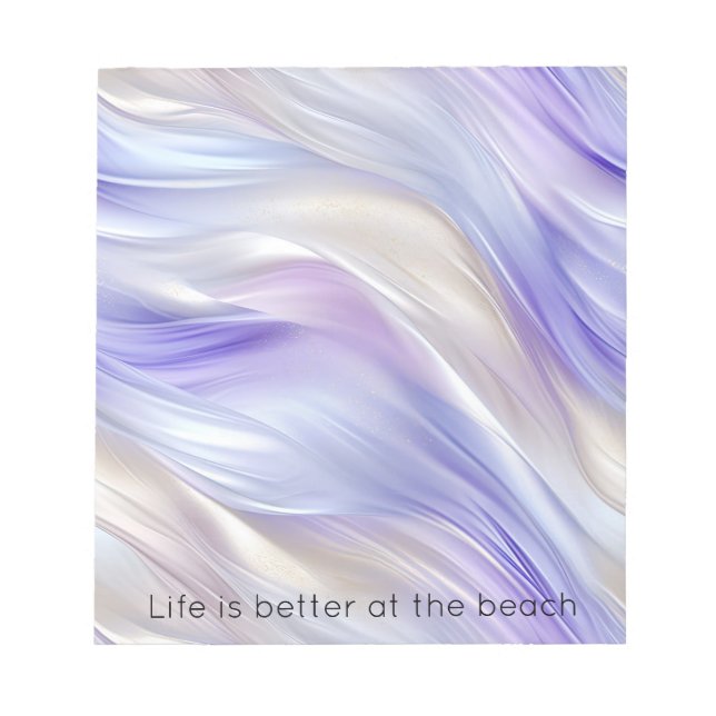 Pretty Purple Blue White Swirls Notepad (Front)