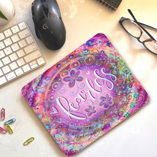 Pretty Purple BoHo Fearless  Inspirivity Mouse Pad (Creator Uploaded)