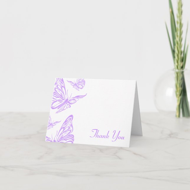 Pretty Purple Butterfly Thank You (Front)