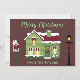 Pretty Purple Christmas Greetings Holiday Card