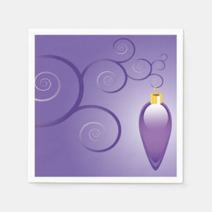 Pretty Purple Christmas Ornament Holiday Design Napkin