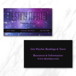 Pretty Purple Cosmic Metaphysical Business Card