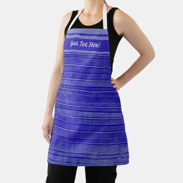 Pretty Purple Distressed Stripes Pattern Apron (Insitu)
