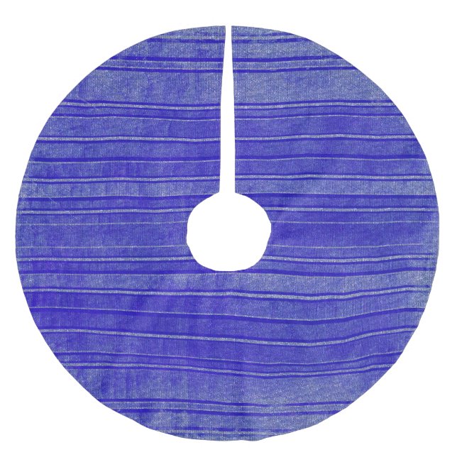 Pretty Purple Distressed Stripes Pattern Brushed Polyester Tree Skirt (Front)